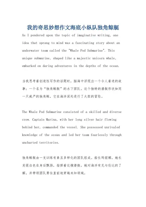 我的奇思妙想作文海底小纵队独角鲸艇