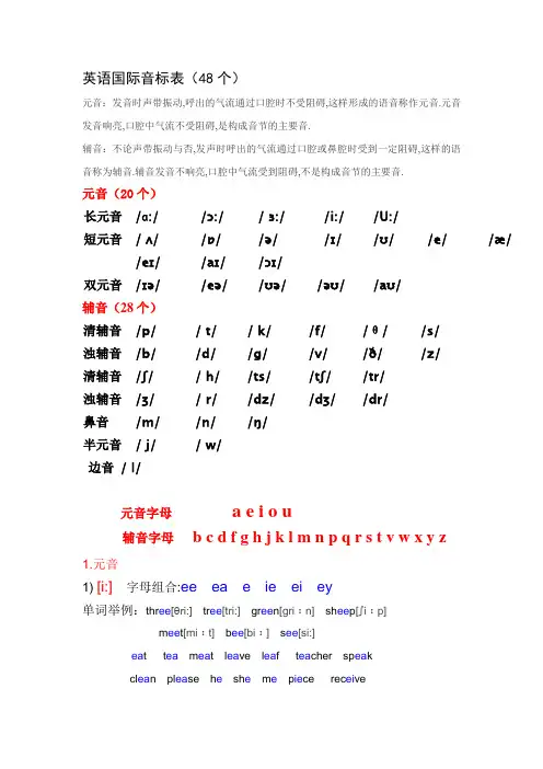 英语音标单词举例