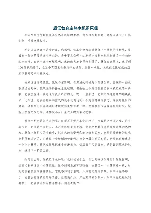 超低氮真空热水机组原理