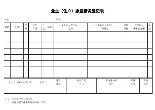 业主(住户)家庭情况登记表 (2).doc