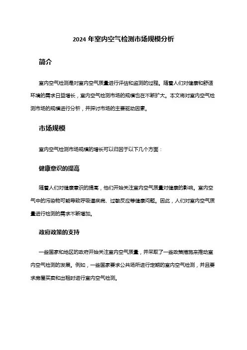 2024年室内空气检测市场规模分析