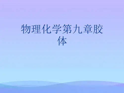 2021物理化学第九章胶体PPT优秀资料