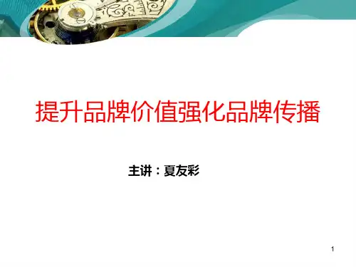 提升品牌价值强化品牌传播PPT课件