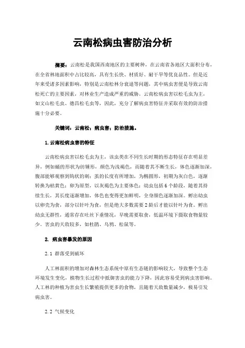 云南松病虫害防治分析