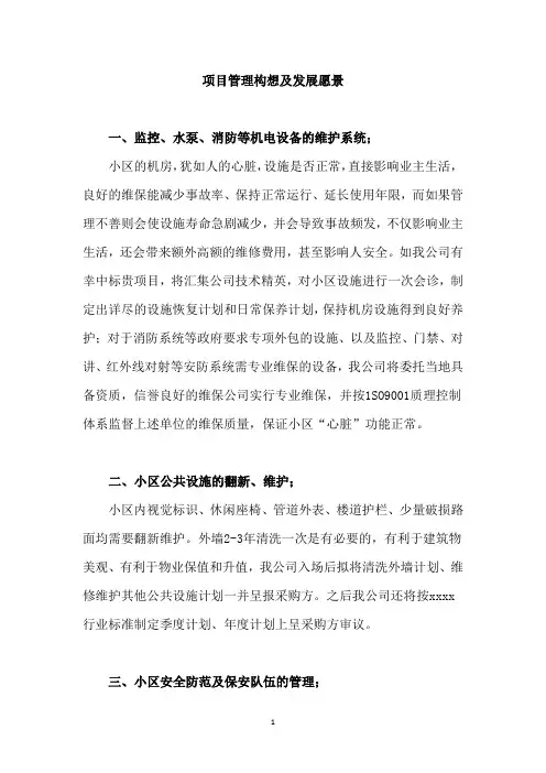 项目管理构想及发展愿景