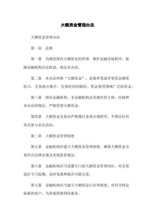 大额资金管理办法