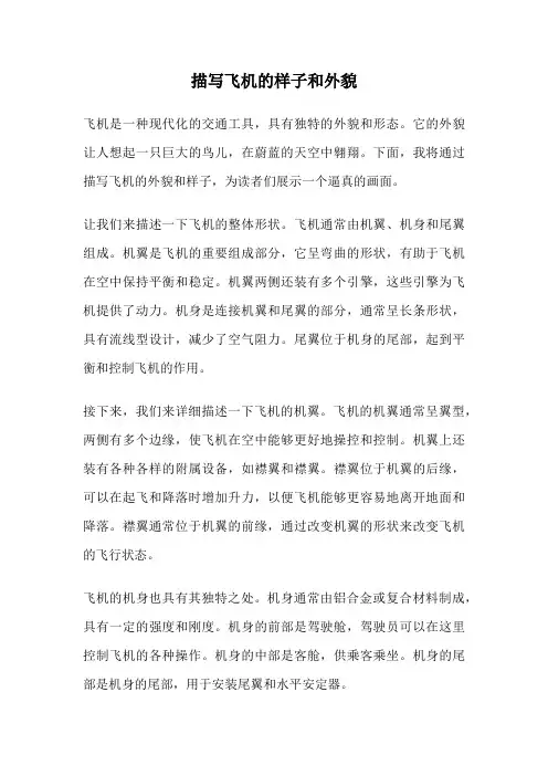 描写飞机的样子和外貌