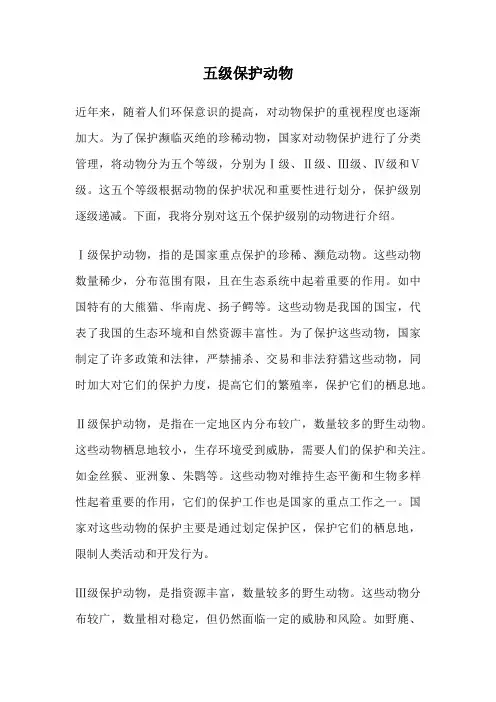 五级保护动物