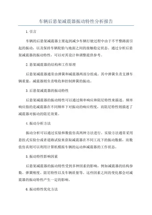 车辆后悬架减震器振动特性分析报告