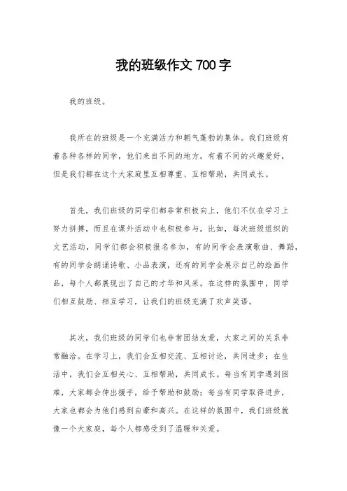 我的班级作文700字