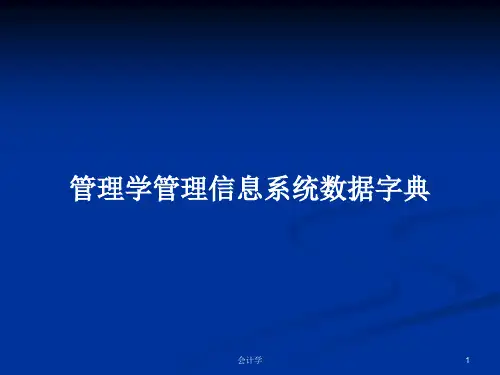 管理学管理信息系统数据字典PPT学习教案