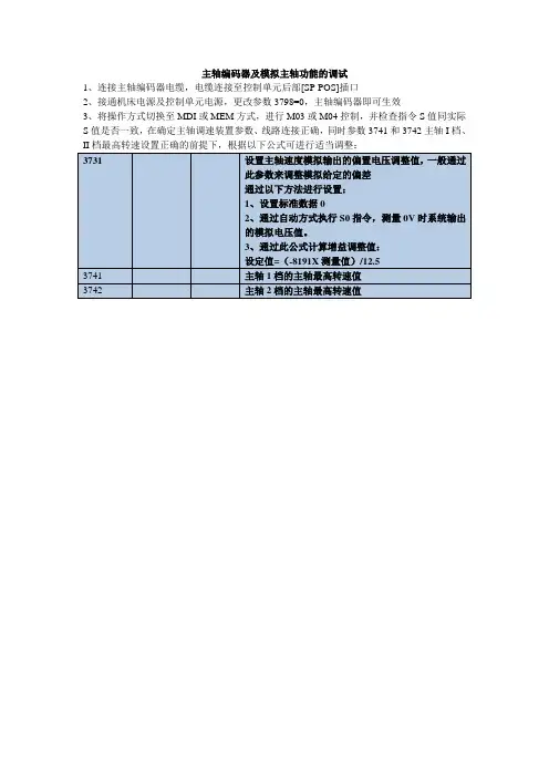 14、主轴编码器及模拟主轴功能的调试