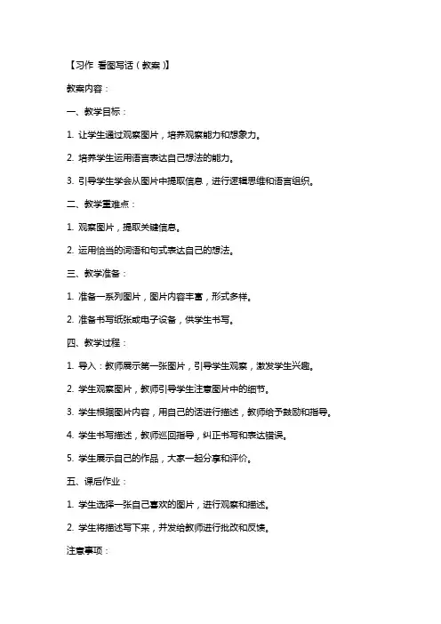 【习作 看图写话(教案)】