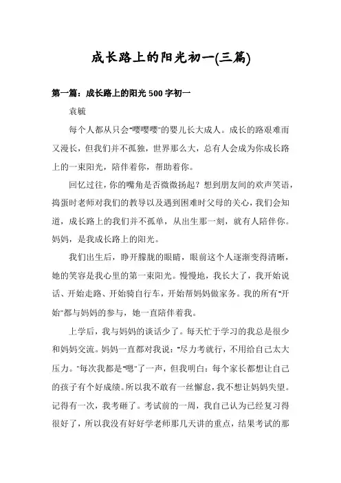 成长路上的阳光初一(三篇)