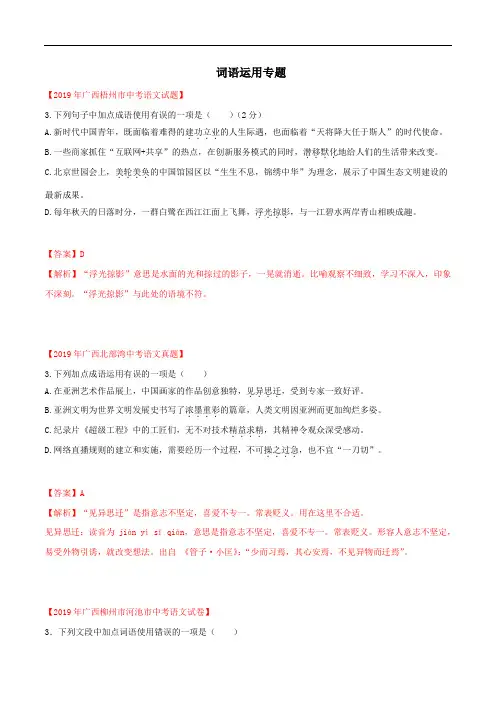 词语运用(解析版)