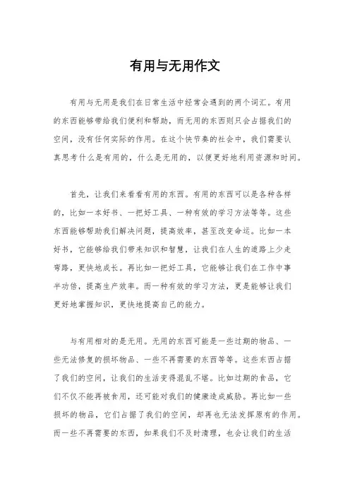 有用与无用作文