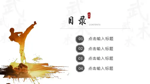 现代简约风跆拳道武术宣传培训招生纳新讲课PPT演示课件