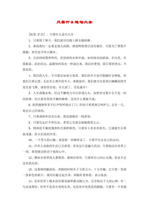 只要什么造句大全