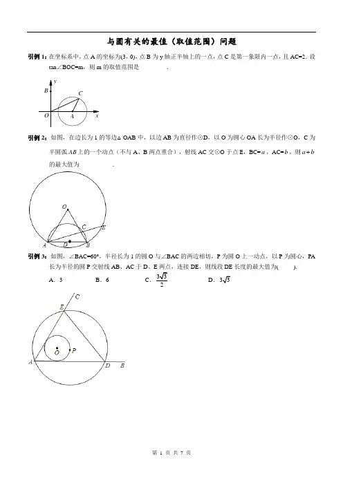 圆中最值问题