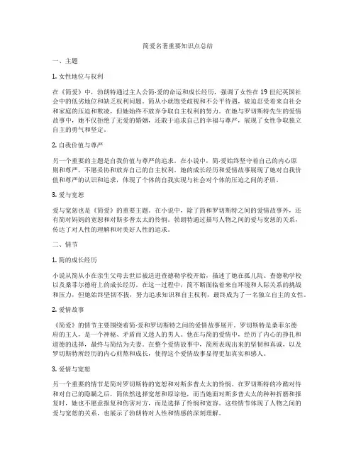 简爱名著重要知识点总结