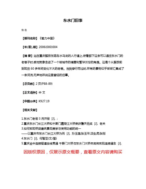 东水门旧事