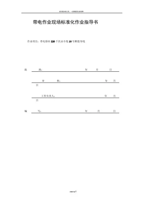 带电作业现场标准化作业指导书