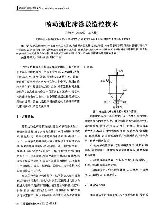 喷动流化床涂敷造粒技术