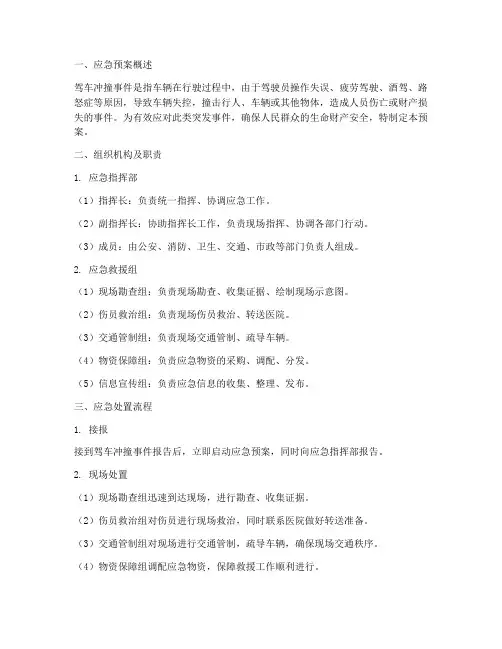 驾车冲撞应急预案