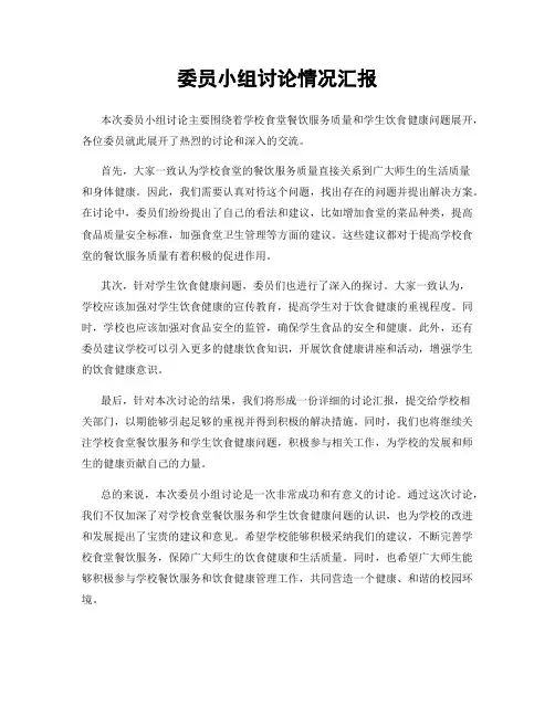 委员小组讨论情况汇报