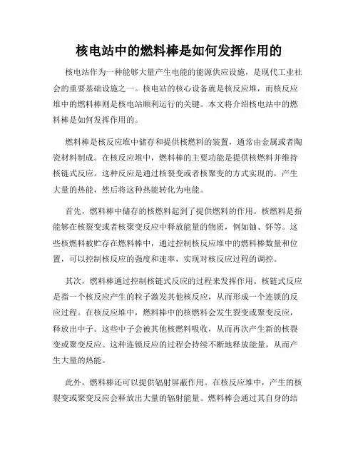 核电站中的燃料棒是如何发挥作用的