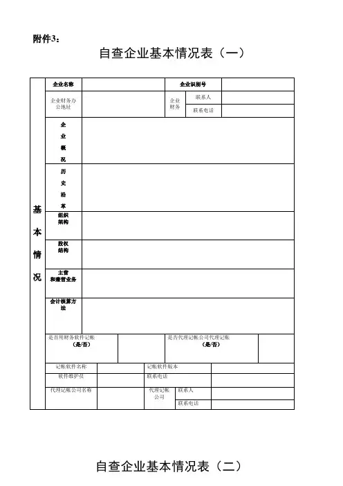 3自查企业基本情况表