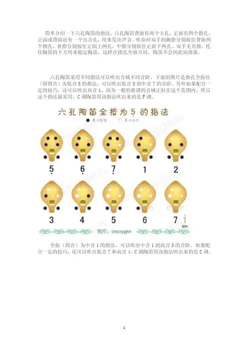六指陶笛入门MicrosoftWord文档（精品DOC）