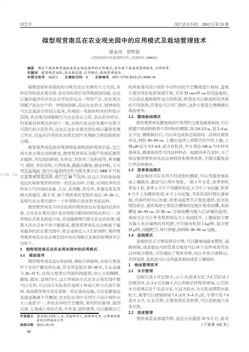 微型观赏南瓜在农业观光园中的应用模式及栽培管理技术