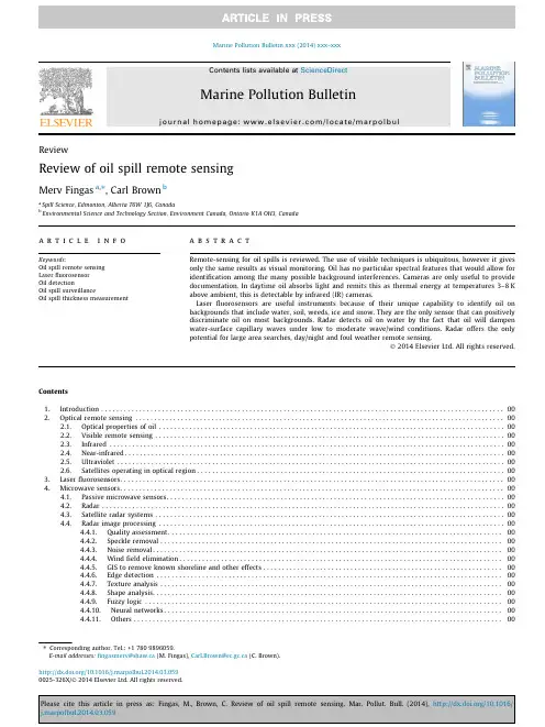 Review of oil spill remote sensing