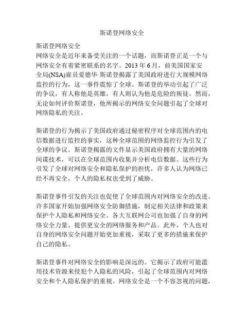 斯诺登网络安全
