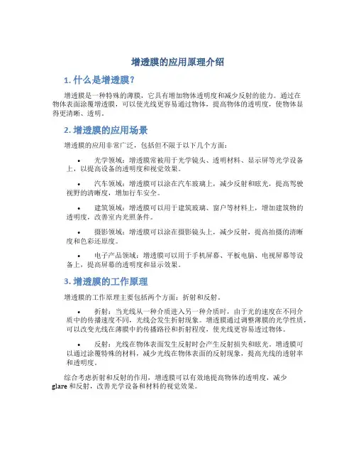 增透膜的应用原理介绍