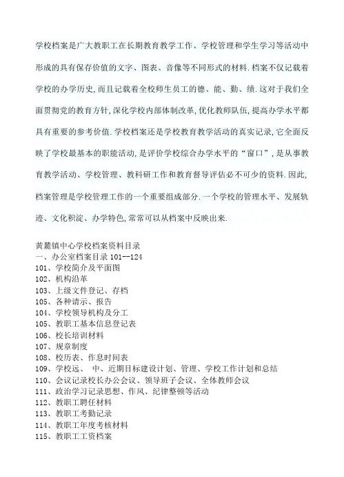 德育处档案目录