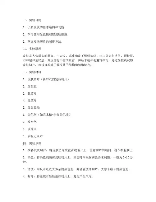 皮肤的观察实验报告