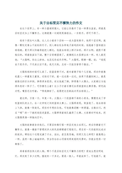 关于目标坚定不懈努力的作文