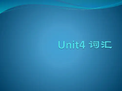 新视野大学英语4  Unit4词汇资料
