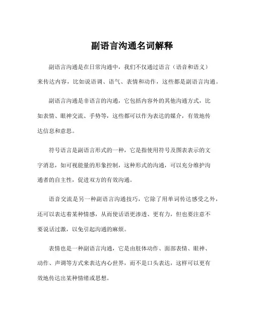 副语言沟通名词解释