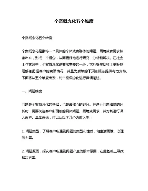 个案概念化五个维度