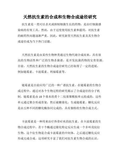 天然抗生素的合成和生物合成途径研究