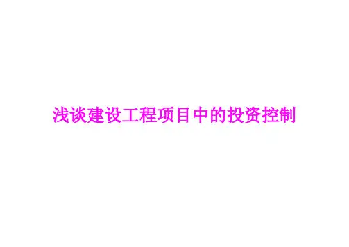 浅谈项目投资控制