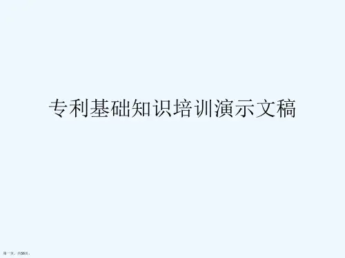 专利基础知识培训演示文稿