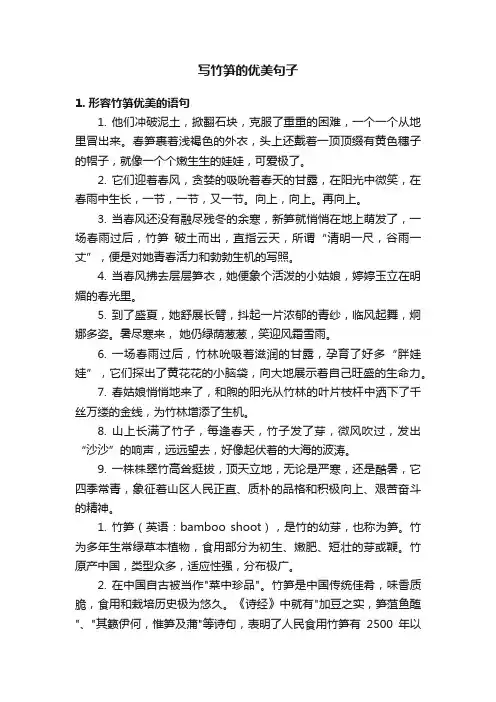 写竹笋的优美句子