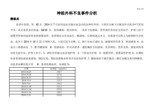 静脉炎不良事件分析