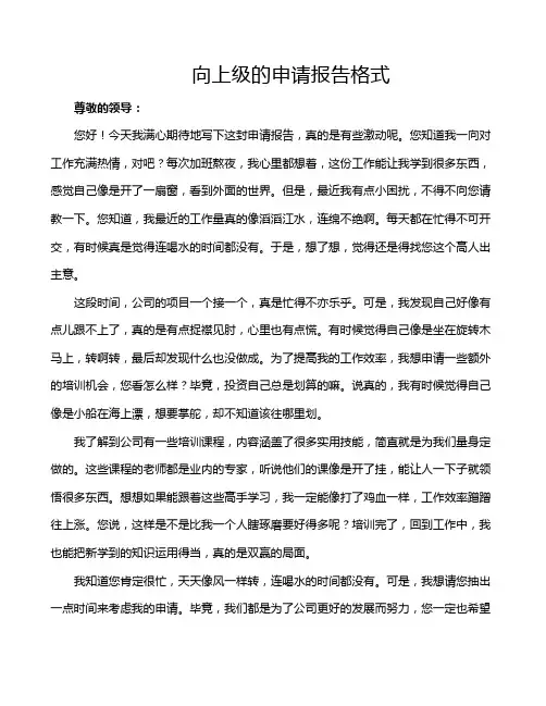 向上级的申请报告格式