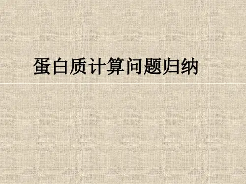 蛋白质计算问题归纳