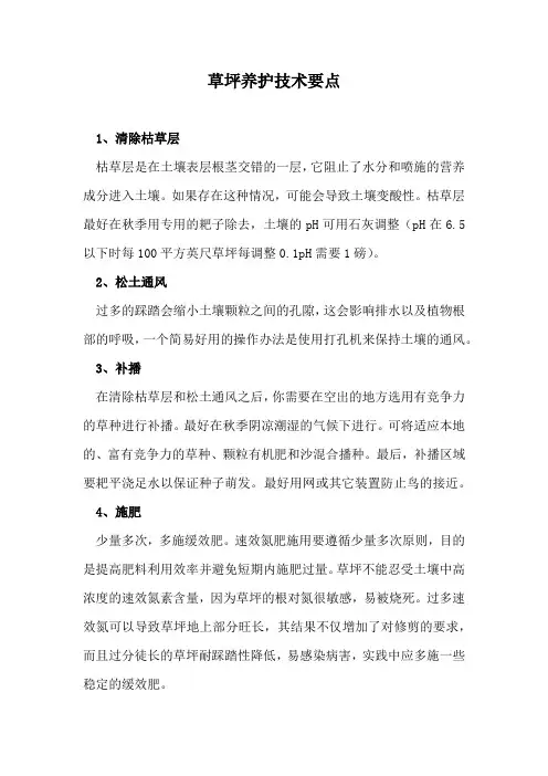 草坪养护技术要点